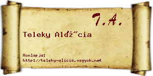 Teleky Alícia névjegykártya